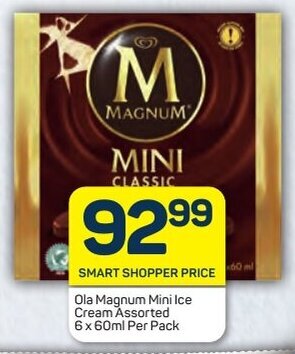 Pick n Pay Ola Magnum Mini Ice Cream Assorted 6x 60ml Per Pack offer