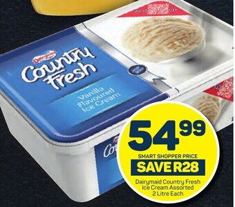 Pick n Pay Dairymaid Country Fresh Ice Cream Assorted 2 Litre Each offer