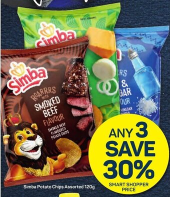 Pick n Pay Simba Potato Chips Assorted 120g offer