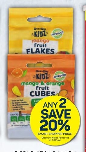 Pick n Pay PnP Kidz Fruit Flakes, Cubes or Roll Assorted 30-100g offer