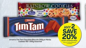 Pick n Pay Arnott's Tim Tam Chocolate Biscuits 200g or Merba Cookies 150-200g Assorted offer
