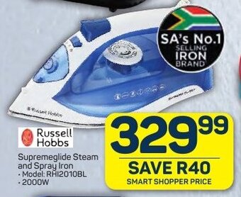 Pick n Pay Russell Hobbs Supremeglide Steam and Spray Iron offer