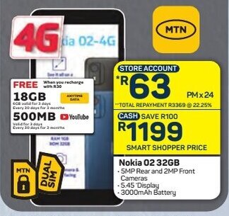 Pick n Pay Nokia 02 32GB offer