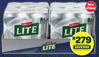 Pick n Pay Castle Lite 24 x 410ml Can offer