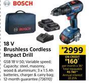 Builders Warehouse Bosch 18v brushless cordless impact drill offer