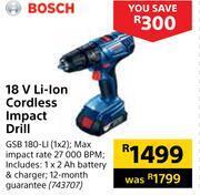 Builders Warehouse Bosch 18v li-ion cordless impact drill offer