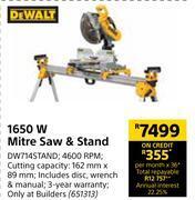 Builders Warehouse Dewalt 1650w mitre saw & stand offer