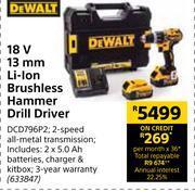 Builders Warehouse Dewalt 18v 13mm li-ion brushless hammer drill driver offer