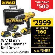 Builders Warehouse Dewalt 18v 13mm li-ion hammer drill driver offer
