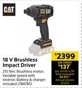 Builders Warehouse Cat 18v brushless impact driver offer
