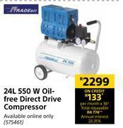 Tradeair 24l 550w oil free direct drive compressor