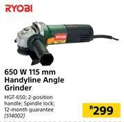 Builders Warehouse Ryobi 650w 115mm handyline angle grinder offer
