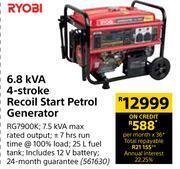 Builders Warehouse Ryobi 6.8kva 4-stroke recoil start petrol generator 561630 offer