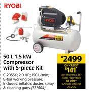 Builders Warehouse Ryobi 1.5kw compressor with 5-piece kit 537404-50l offer