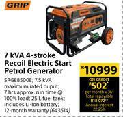 Builders Warehouse Grip 7 kva 4 stroke recoil electric start petrol generator 643614 offer