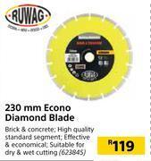 Builders Warehouse Ruwag 230mm econo diamond blade offer
