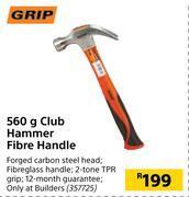 Builders Warehouse Grip club hammer fibre handle 357725-560g offer