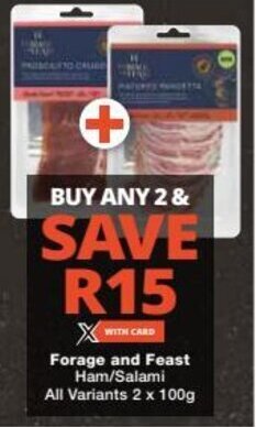 Checkers Forage and Feast Ham/Salami All Variants 2 x 100g offer