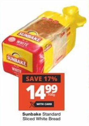 Sunbake Standard Sliced White Bread
