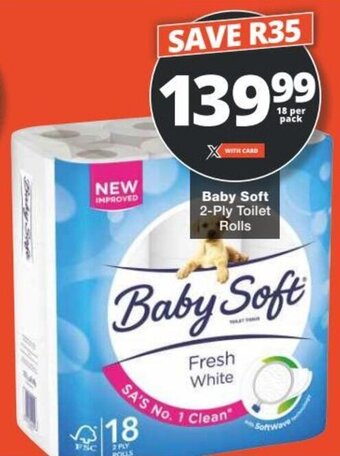 Checkers Baby Soft 2-Ply Toilet Rolls offer