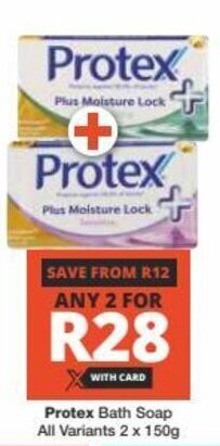 Checkers Protex Bath Soap All Variants 2 x 150g offer