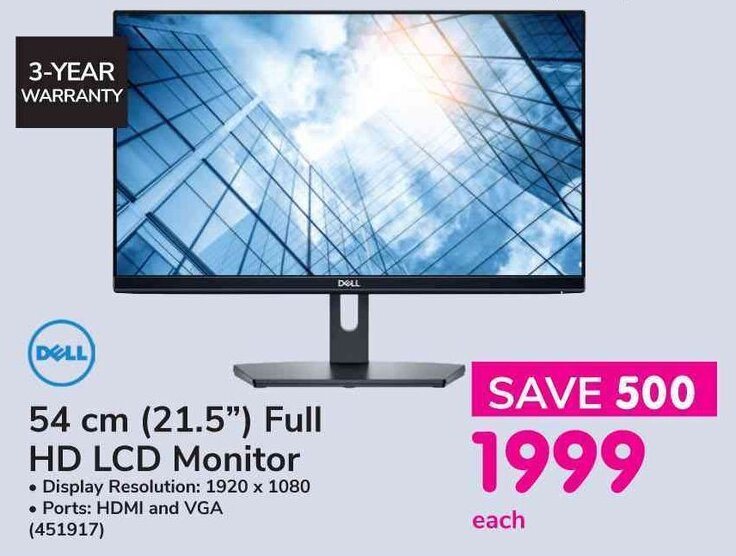 DELL 54 cm (21.5") Full HD LCD Monitor offer at Makro