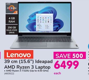 Lenovo 39cm (15.6") ideapad AMD Ryzen 3 Laptop