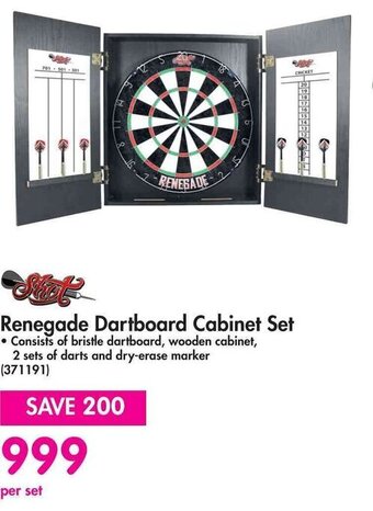 Makro Renegade Dartboard Cabinet Set offer