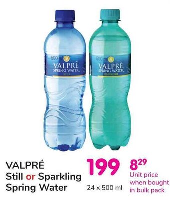 Makro VALPRÉ Still or Sparkling Spring Water 24x500ml offer