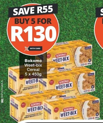 Checkers Bokomo Weet-bix Cereal 5x450g offer