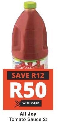 Checkers All Joy Tomato Sauce 2L offer