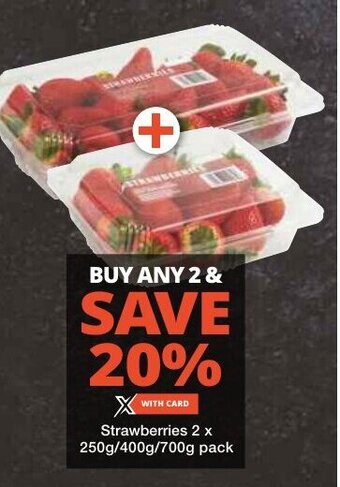 Checkers Strawberries 2 x 250g/400g/700g pack offer