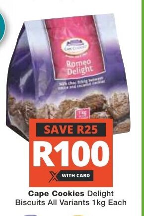 Checkers Cape Cookies Delight Biscuits All Variants 1kg Each offer