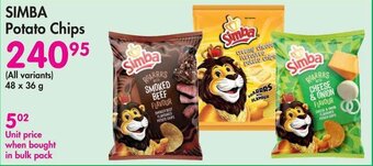 Makro Simba Potato Chips 48x36g offer