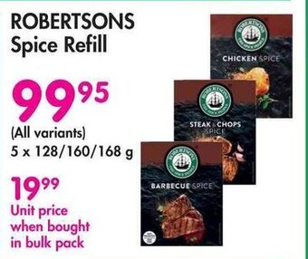 Makro ROBERTSONS Spice Refill 5x128/160/168g offer