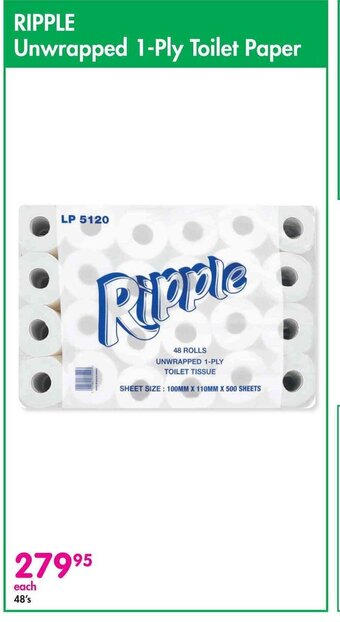Makro RIPPLE Unwrapped 1-Ply Toilet Paper offer