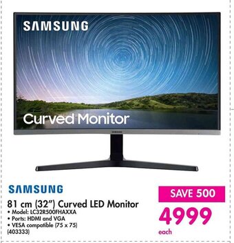 Makro SAMSUNG 81 cm (32") Curved LED Monitor offer