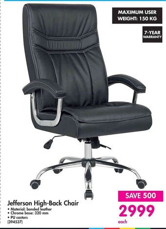 Makro Jefferson High-Back Chair offer