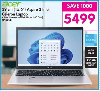 Makro Acer 39 cm (15.6") Aspire 3 Intel Celeron Laptop offer