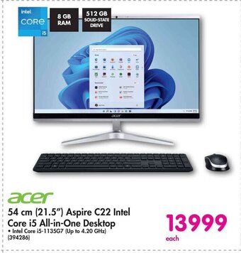 Makro Acer 54 cm (21.5") Aspire C22 Intel Core i5 All-in-One Desktop offer