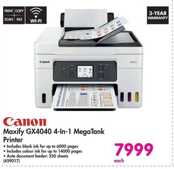 Makro Canon Maxify GX4040 4-In-1 MegaTank Printer offer