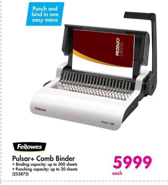 Makro Fellowes Pulsar+ Comb Binder offer