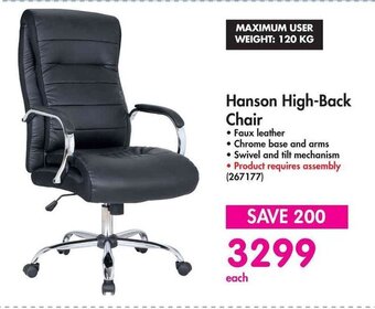 Makro Hanson High-Back Chair offer