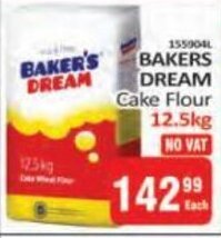 KitKat Cash and Carry BAKERS DREAM Cake Flour 12.5kg offer