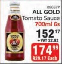 KitKat Cash and Carry ALL GOLD Tomato Sauce 700ml 6s offer