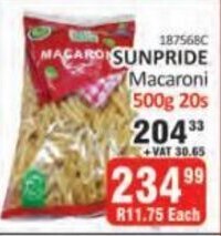 KitKat Cash and Carry SUNPRIDE Macaroni 500g 20s offer