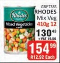 KitKat Cash and Carry Rhodes Mixed Vegetables 410g offer