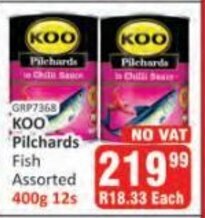 KitKat Cash and Carry KOO Pilchards Fish Assorted 400g 12s offer