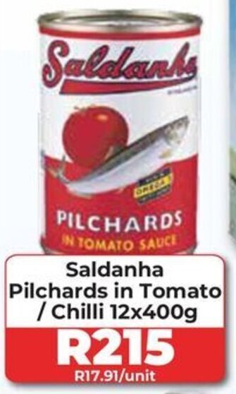 Saldanha Pilchards in Tomato/ Chilli 12x400g