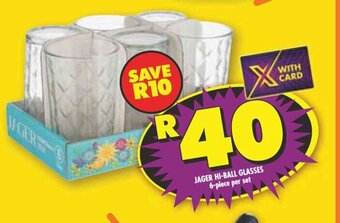 JAGER HI-BALL GLASSES 6-piece per set